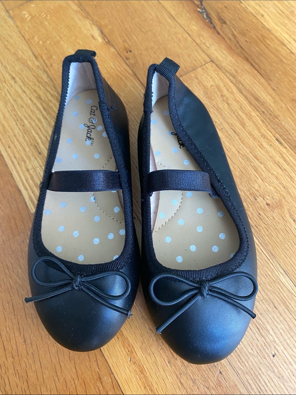 Cat & Jack Black Girls' Bow Ballet Flats